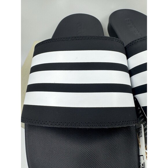 Adidas Adilette Comfort Slides Lightweight Unisex Sandals Black/White M9/W10 - Picture 4 of 15